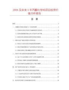 2026及未来5年丙酮化学纯项目投资价值分析报告