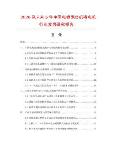 2026及未来5年中国电喷发动机磁电机行业发展研究报告