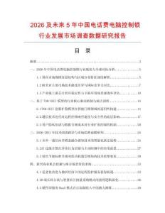 2026及未来5年中国电话费电脑控制锁行业发展市场调查数据研究报告