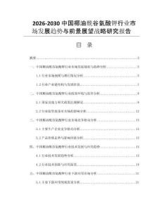 2026-2030中国椰油酰谷氨酸钾行业市场发展趋势与前景展望战略研究报告