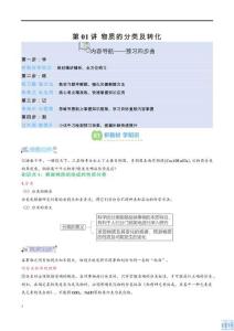 新课预习物质的分类及转化教师版新高一化学暑假衔接讲练人教