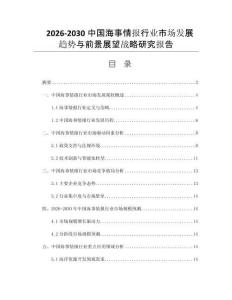 2026-2030中国海事情报行业市场发展趋势与前景展望战略研究报告
