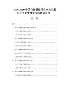 2026-2030中国费托硬蜡行业市场发展趋势与前景展望战略研究报告