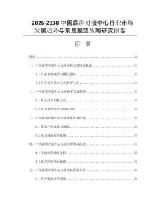 2026-2030中国霹雳对接中心行业市场发展趋势与前景展望战略研究报告
