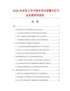 2026及未来5年中国车用长排警示灯行业发展研究报告