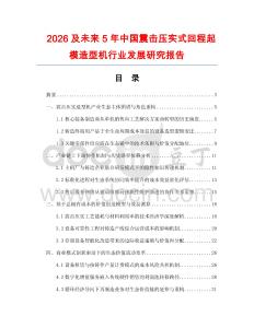 2026及未来5年中国震击压实式回程起模造型机行业发展研究报告