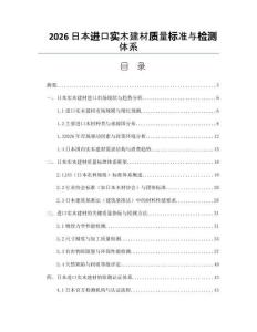 2026日本进口实木建材质量标准与检测体系