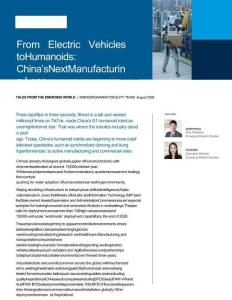 摩根士丹利-从电动汽车到人形机器人：中国制造业的下一次飞跃 From Electric Vehicles to Humanoids  China’s Next Manufacturing Leap