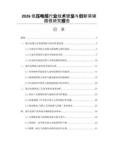 2026低压电缆行业技术壁垒与创新突破路径研究报告