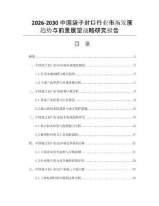 2026-2030中国袋子封口行业市场发展趋势与前景展望战略研究报告