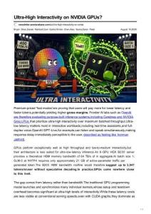 外媒外刊-英伟达GPU的超高交互性？-Ultra-High Interactivity on NVIDIA GPUs-20260810