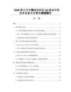 2026第三代半导体材料在5G基站中的成本效益与可靠性测试报告