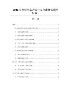 2026显示驱动芯片设计复杂度增长影响报告