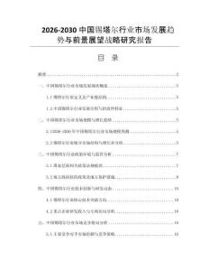 2026-2030中国锡塔尔行业市场发展趋势与前景展望战略研究报告