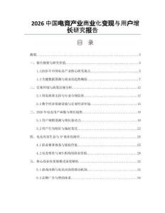 2026中国电竞产业商业化变现与用户增长研究报告