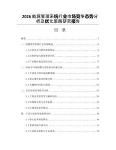 2026能源管理系统行业市场竞争态势分析及优化策略研究报告