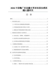 2026中国电厂脱硫废水零排放膜技术路线比选研究