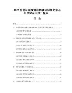 2026智能杯装饮料机物联网解决方案与用户留存率提升报告