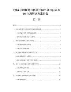 2026远程超声诊断系统网络延迟问题与5G应用解决方案报告