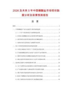 2026及未来5年中国磺酸盐市场现状数据分析及前景预测报告.docx