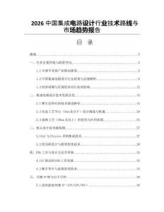 2026中国集成电路设计行业技术路线与市场趋势报告
