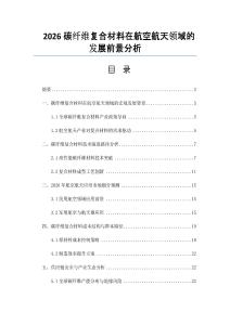 2026碳纤维复合材料在航空航天领域的发展前景分析