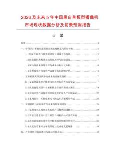 2026及未来5年中国黑白单板型摄像机市场现状数据分析及前景预测报告.docx