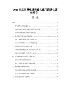 2026高温超导电缆商业化应用经济性评估报告