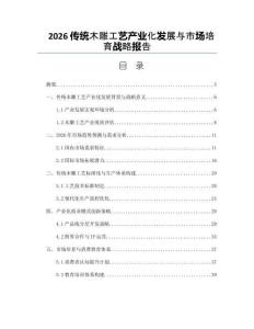 2026传统木雕工艺产业化发展与市场培育战略报告