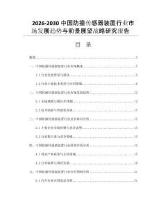 2026-2030中国防撞传感器装置行业市场发展趋势与前景展望战略研究报告