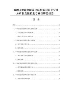 2026-2030中国碳化硅脱氧剂行业发展分析及发展前景与投资研究报告