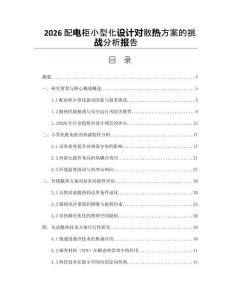 2026配电柜小型化设计对散热方案的挑战分析报告