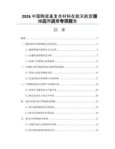 2026中国陶瓷基复合材料在航天航空领域应用进展专项报告