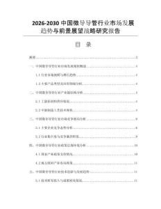 2026-2030中国微导导管行业市场发展趋势与前景展望战略研究报告