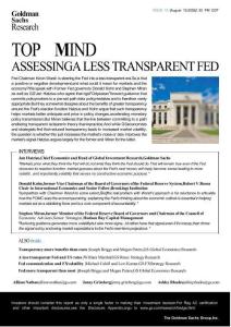 高盛-当务之急：评估透明度下降的美联储-TOP of MIND ASSESSING A LESS TRANSPARENT FED-20260819