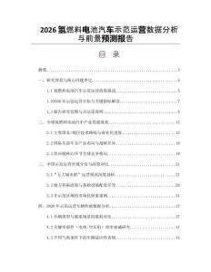 2026氢燃料电池汽车示范运营数据分析与前景预测报告