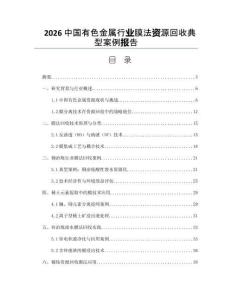 2026中国有色金属行业膜法资源回收典型案例报告