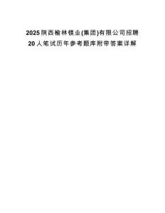 2025陕西榆林镁业(集团)有限公司招聘20人笔试历年参考题库附带答案详解.docx
