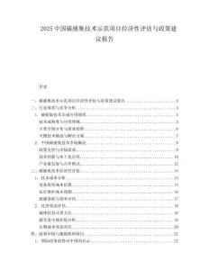 2025中国碳捕集技术示范项目经济性评估与政策建议报告.docx