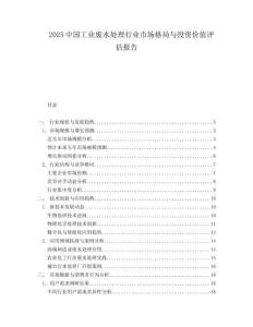 2025中国工业废水处理行业市场格局与投资价值评估报告.docx