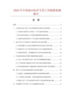 2026年中国油田钻井专用工具数据监测报告.docx