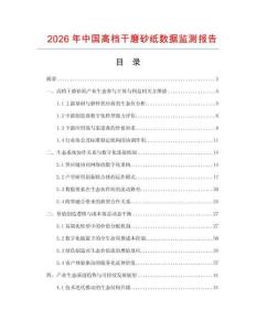 2026年中国高档干磨砂纸数据监测报告.docx