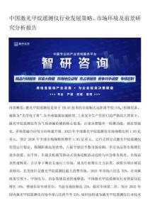 中国激光甲烷遥测仪行业发展策略、市场环境及前景研究分析报告