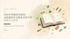 2026 年师德师风教育：高校教师社会服务过程中的师德行为准则课件