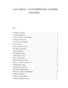2025中国盐化工行业高管薪酬体系设计与股权激励方案研究报告.docx