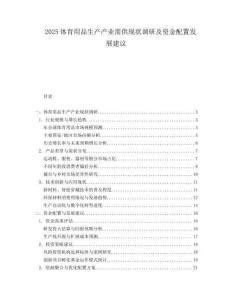 2025体育用品生产产业需供现状调研及资金配置发展建议.docx
