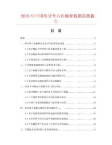 2026年中国细牙外六角螺栓数据监测报告.docx