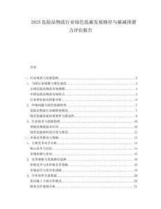 2025危险品物流行业绿色低碳发展路径与碳减排潜力评估报告.docx