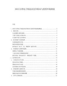2025台湾电子制造业竞争格局与投资环境规划.docx