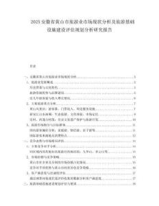 2025安徽省黄山市旅游业市场现状分析及旅游基础设施建设评估规划分析研究报告.docx
